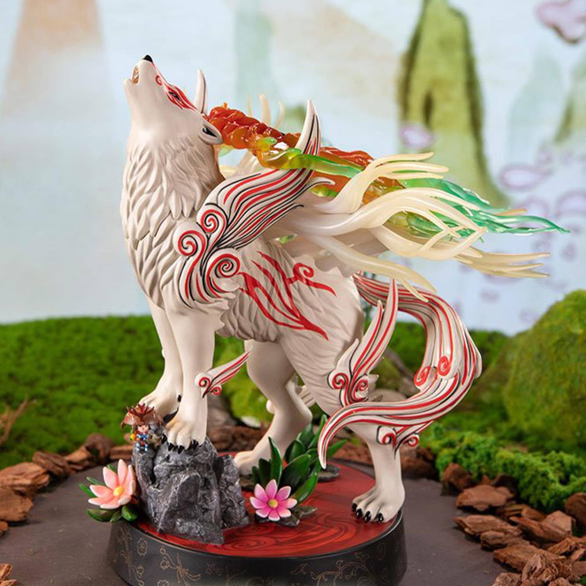 Alt View 5. First 4 Figures - Okami: Shiranui 9 Inch PVC  Statue (Celestial Howl) - Multi-Colored.