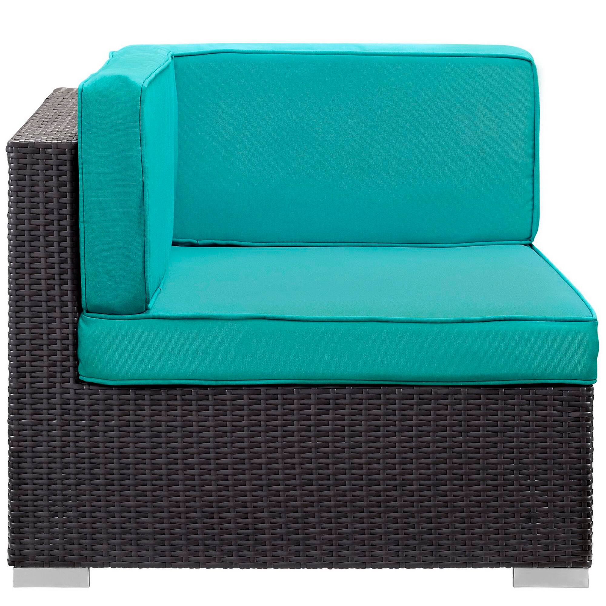 Left. Modway - Gather Outdoor Patio Corner Sectional Set of 2 by Modway - Espresso Turquoise.