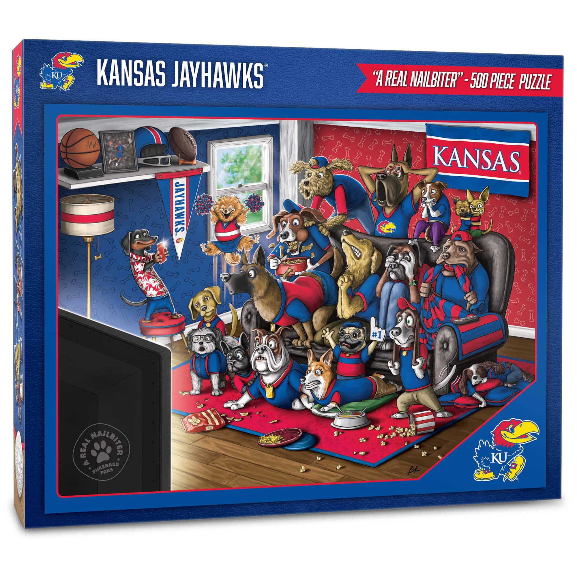 YouTheFan - Kansas Jayhawks Purebred Fans 18'' x 24'' A Real Nailbiter 500-Piece Puzzle - Multicolor
