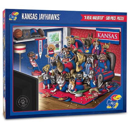 KANSAS JAYHAWKS
"A REAL NAILBITER" - 500 PIECE PUZZLE
KANSAS
#1
"A REAL NAILBITER" - PURDUEDED PANS
KU