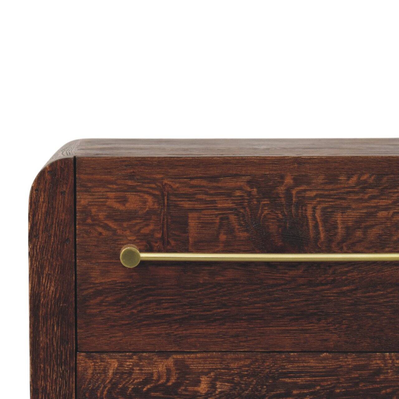 Alt View 5. Artisan Furniture - Artisan Furniture Solid Wood Copenhagen 2-Drawer Nightstand in Smoked Oak - Brown.