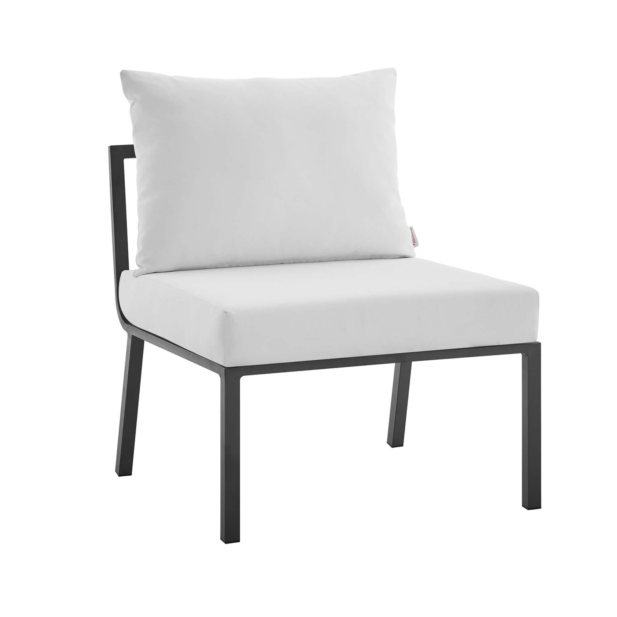 Angle. Modway - Riverside Outdoor Patio Aluminum Armless Chair by Modway - Gray White.
