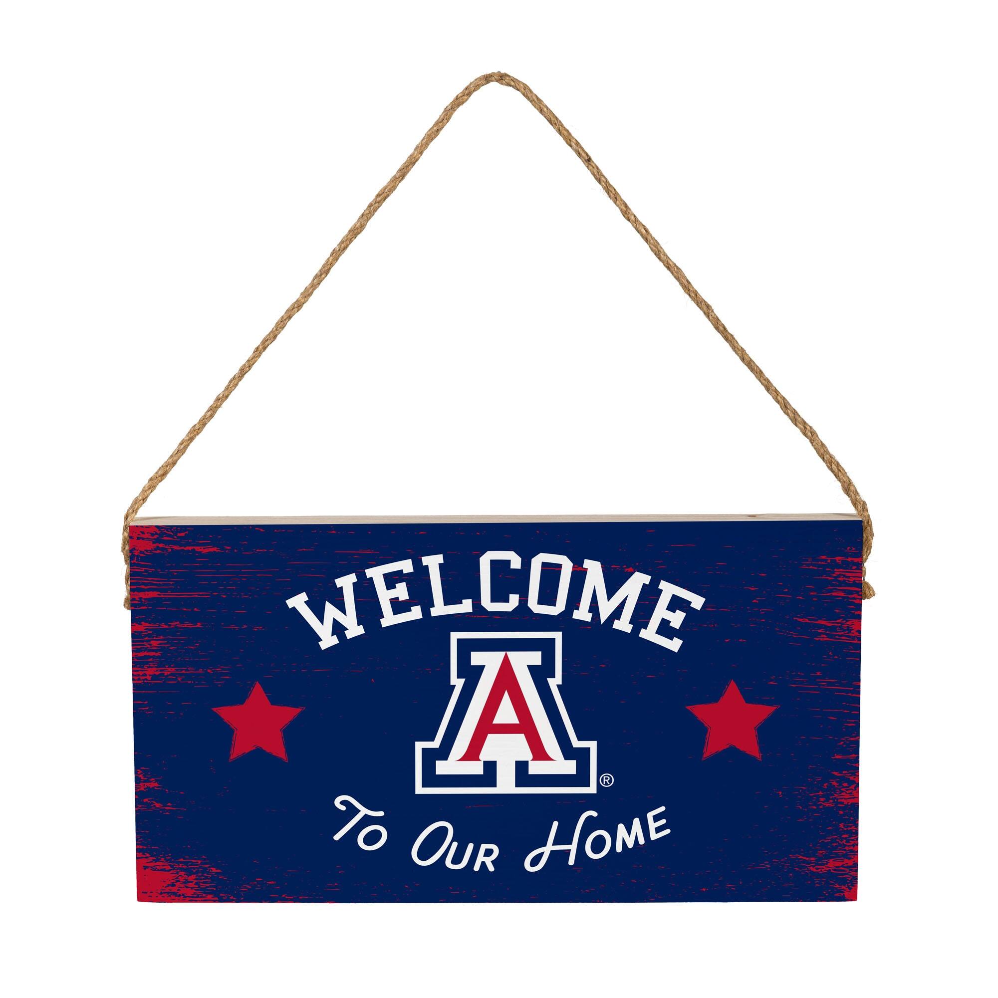 Arizona Wildcats 6" x 11" Welcome Home Wood Wall Sign with Rope Hanger