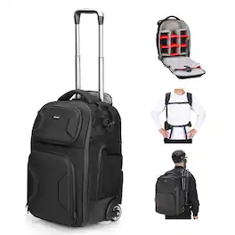 Neewer - 2-in-1 Camera Roller Bag, Shockproof, Black
