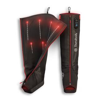 Front. Therabody - Therabody - JetBoots PRO Plus - Wireless Compression Boots With Vibration & Infrared LED Light - Regular - Black - Black.