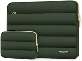 mosiso - Puffy Laptop Sleeve 13-13.3 inch for MacBook Air 13 13.6 M4 M3 M2 M1/Pro 13/Pro 14, HP Dell ASUS Lenovo - Army Green