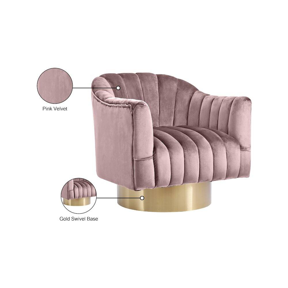 Pink Velvet  
Gold Swivel Base
