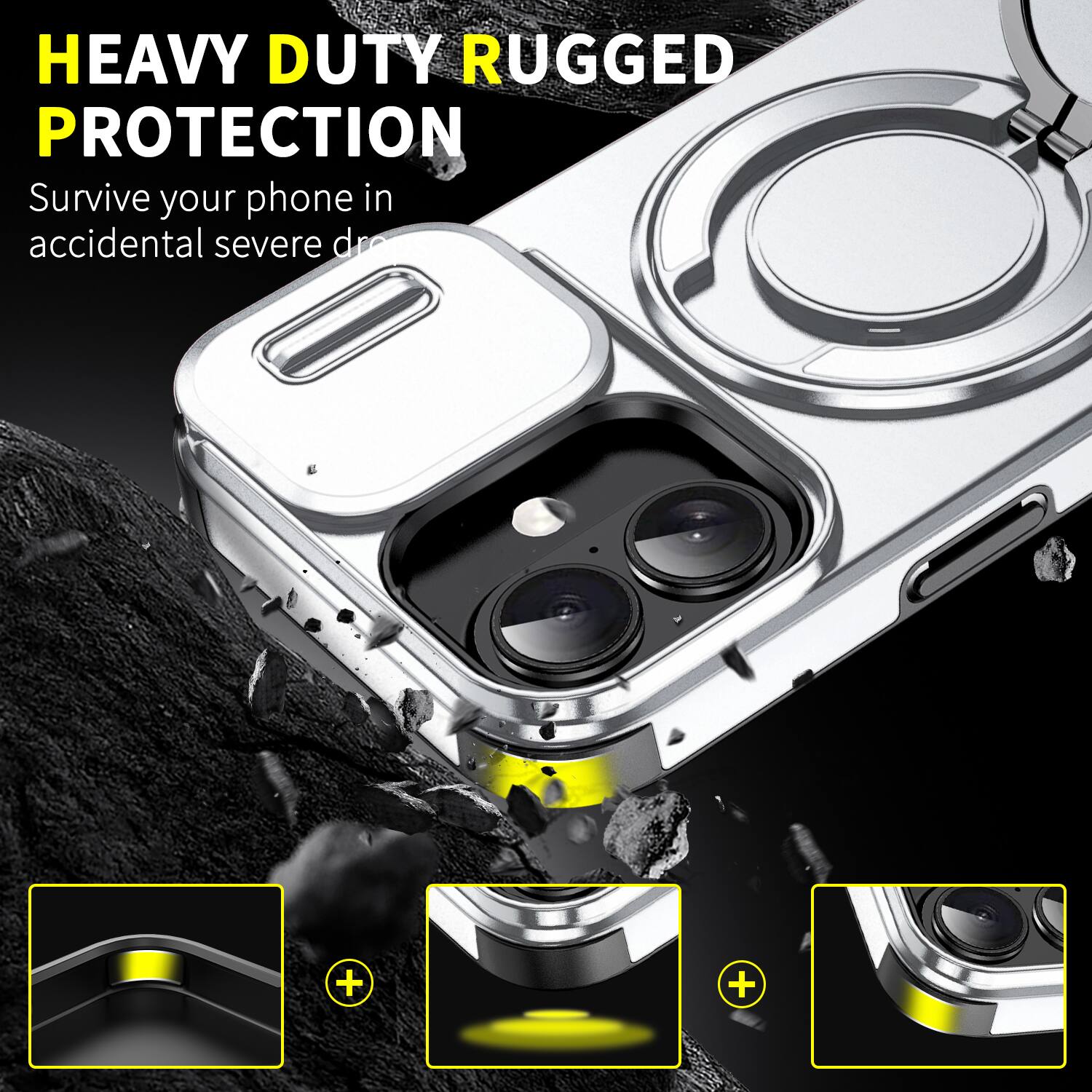 HEAVY DUTY RUGGED PROTECTION  
Survive your phone in accidental severe drops