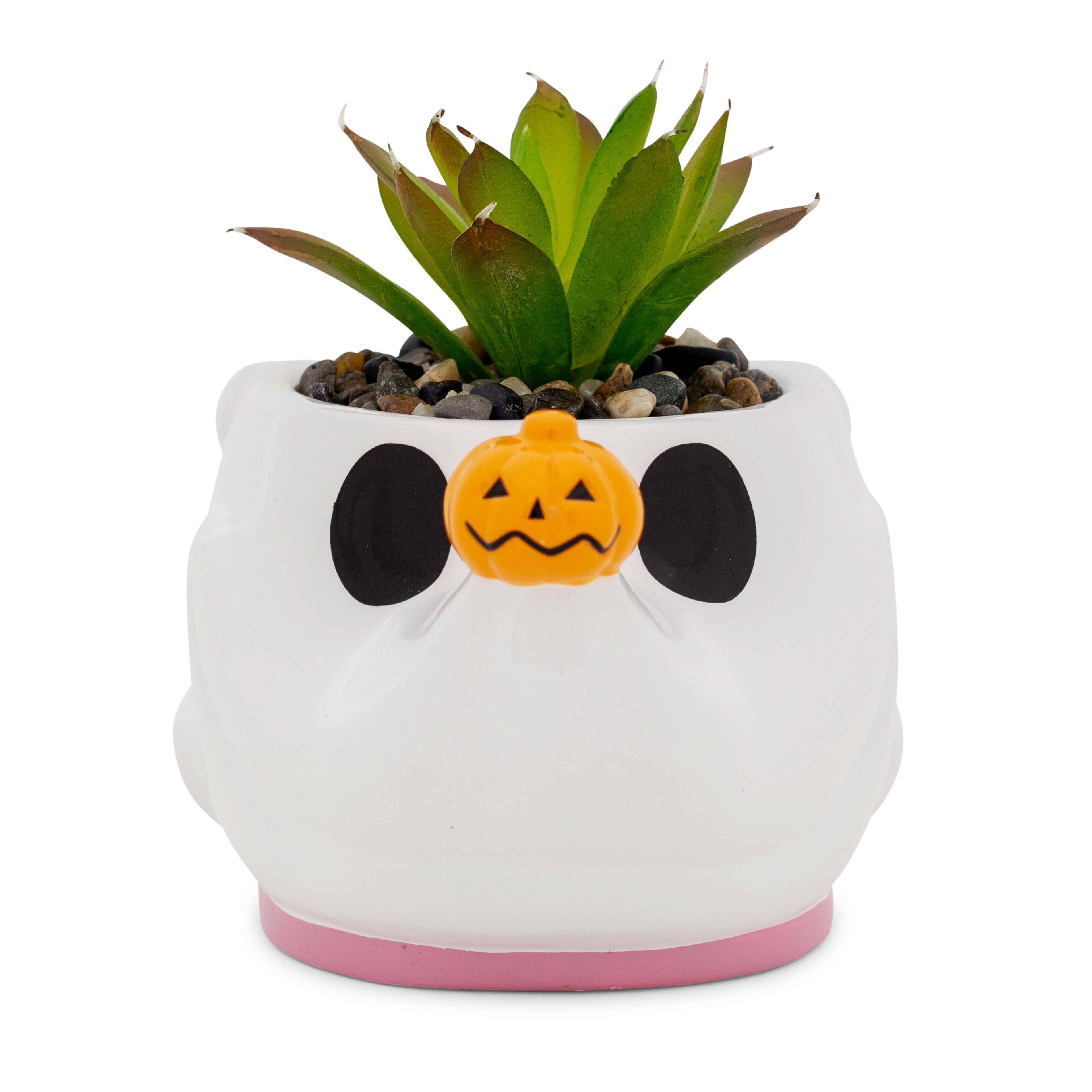 Alt View 1. Disney - Disney The Nightmare Before Christmas Zero Planter With Artificial Succulent - White.