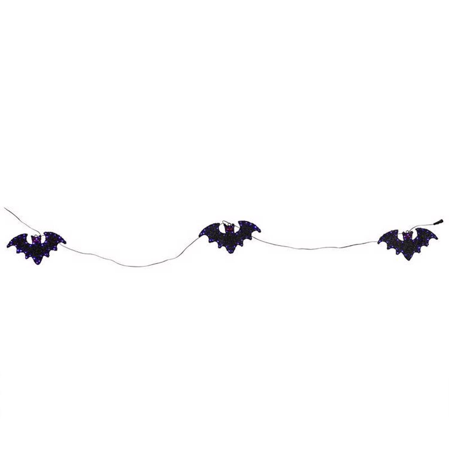 Front. Celebrations - Celebrations Halloween 12 in. LED Trio of Bats Halloween Decor - Multicolored.