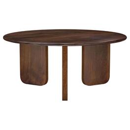 Manhattan Lane - Ritzy Coffee Table, Modern Plinth, Faux Stone, 48 Inch - Brown