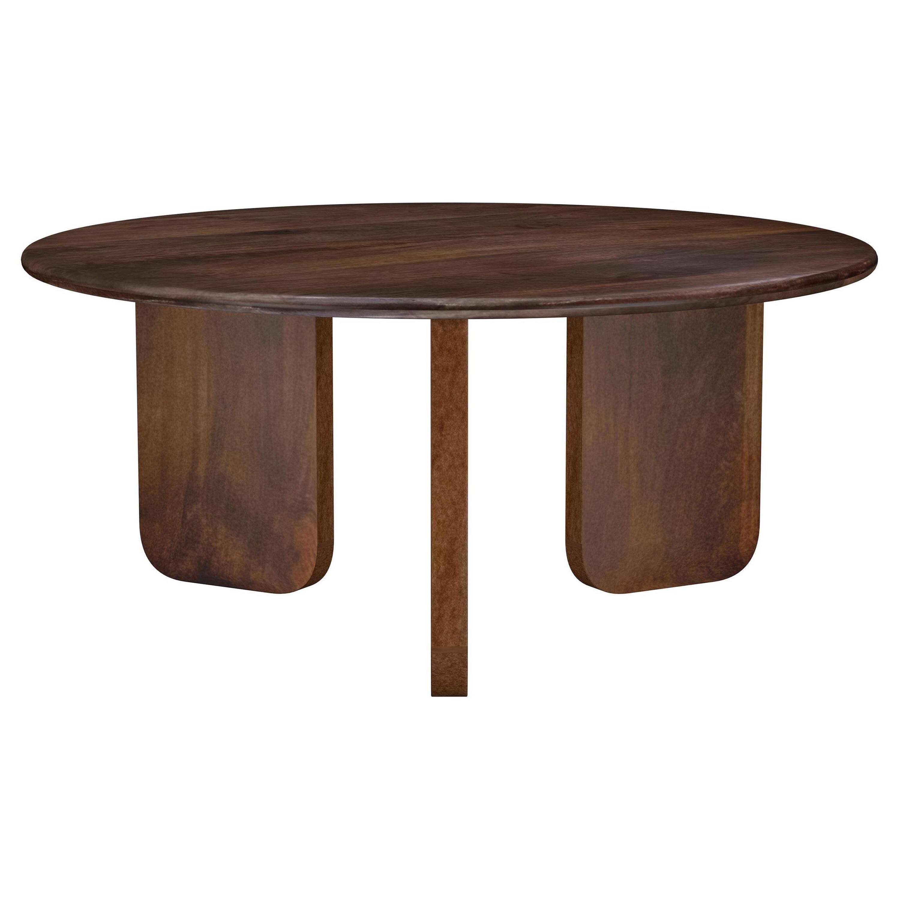 Front. Manhattan Lane - Ritzy Coffee Table, Modern Plinth,   Faux Stone, 48 Inch - Brown.