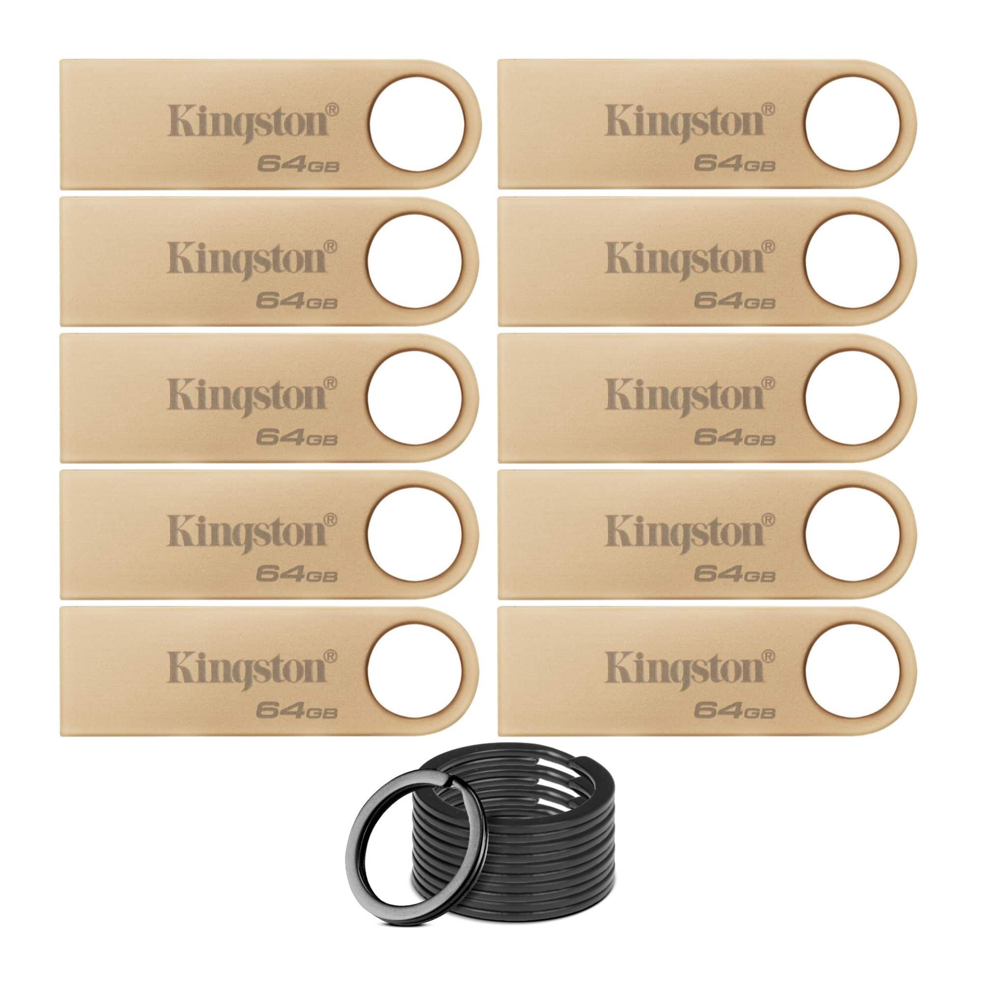 Kingston - 64GB 220MB/s Metal USB 3.2 Gen 1 DataTraveler SE9 G3 (10-pack) bundle