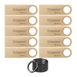 Kingston - 64GB 220MB/s Metal USB 3.2 Gen 1 DataTraveler SE9 G3 (10-pack) bundle