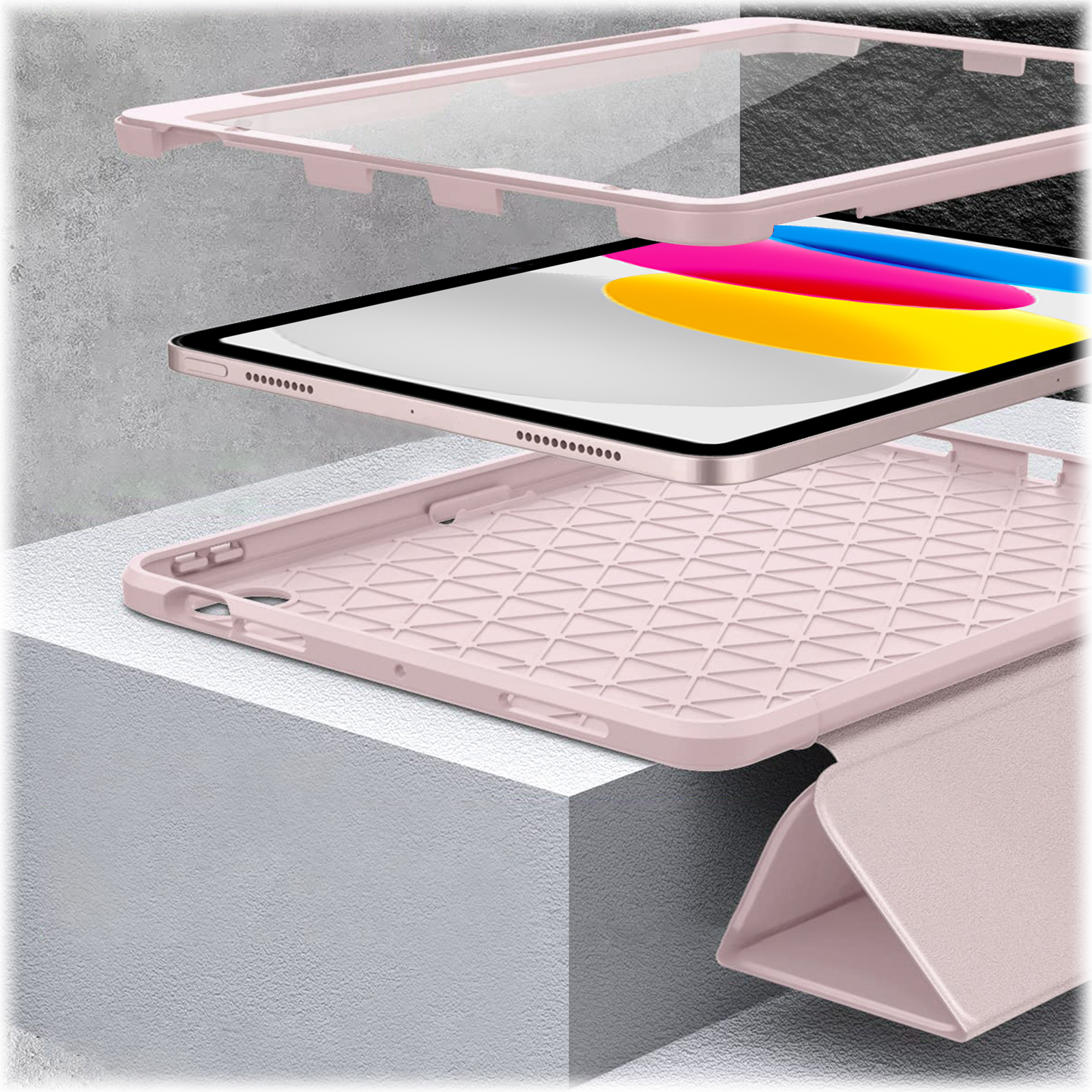 Alt View 15. SaharaCase - Raider Series Heavy Duty Folio Case for Apple iPad 10.9'' (10th Gen) and iPad 11'' (A16) - Pink.