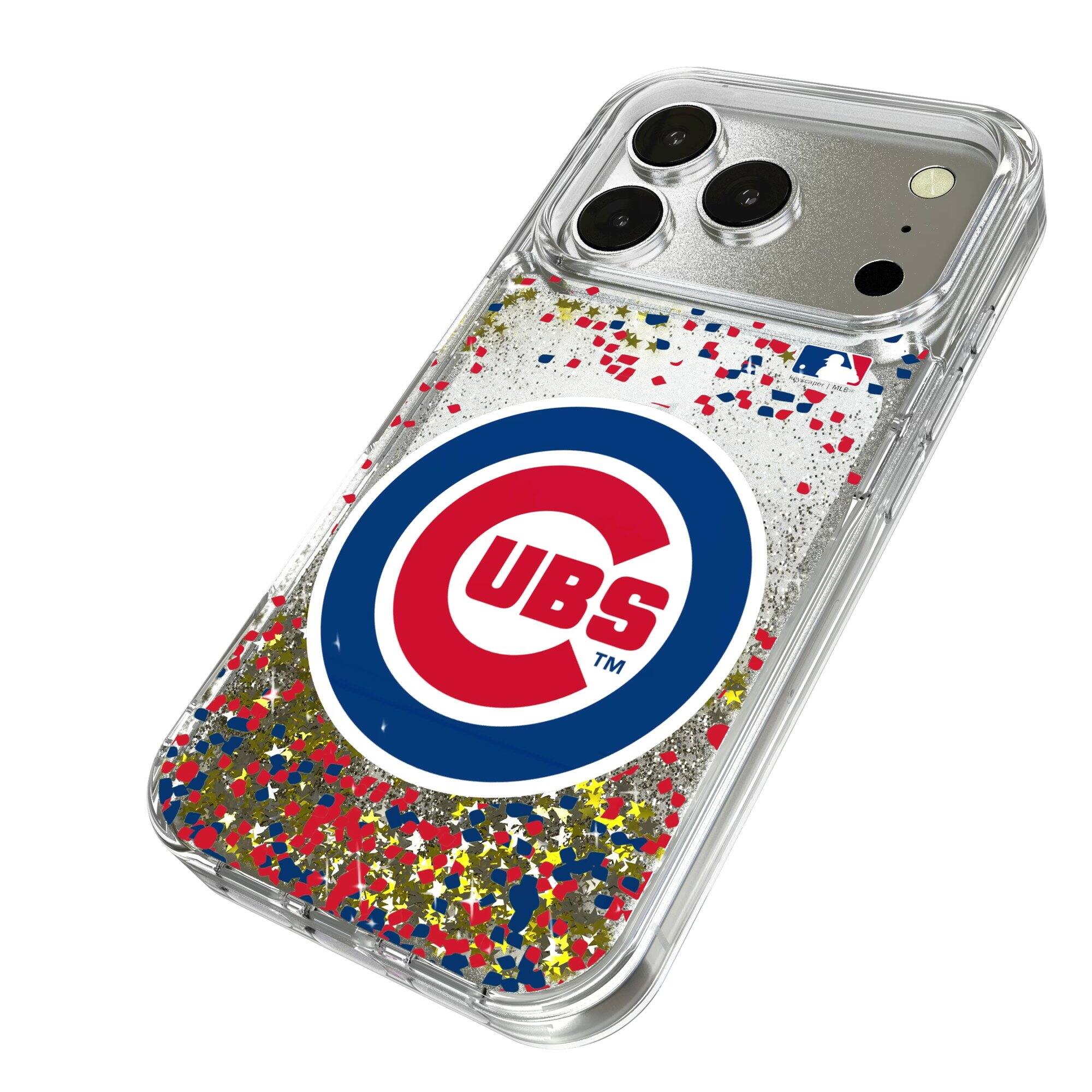 Alt View 1. Keyscaper - Chicago Cubs Glitter Confetti iPhone Case - 16 - Multicolor.