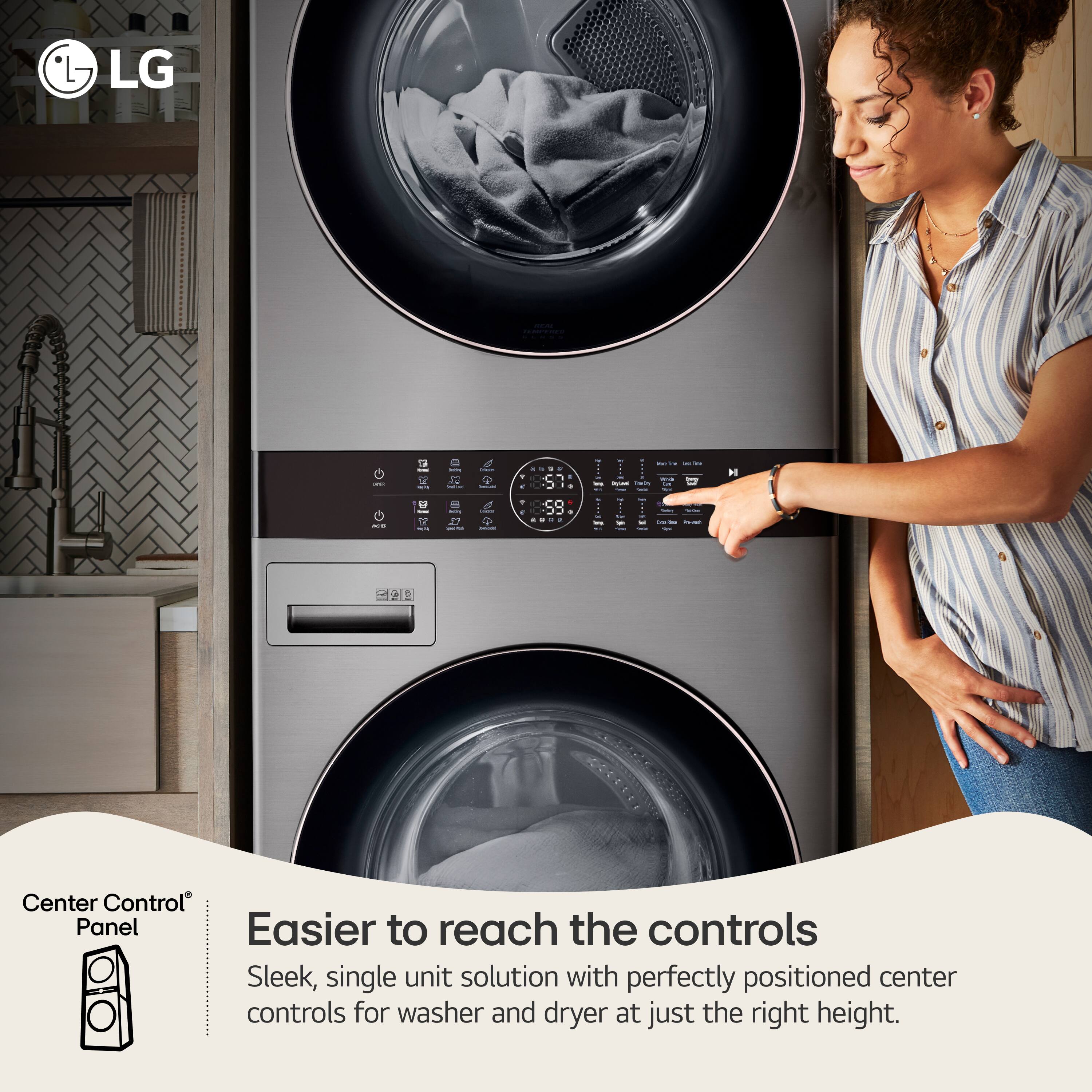 LG  
REAL TEMPERED  
2011  

- 9  
. - 1 KIT in - In - - Tens Syund Daily - DE -  
N  
CO -  
7  
y -  
- 1  
LO  
-- at  
- u  
(Levites hut  

Center Control Panel  
Easier to reach the controls  
Sleek, single unit solution with perfectly positioned center controls for washer and dryer at just the right height.