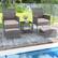 Alt View 3. Costway - 5 PCS Patio Conversation Set with Soft Cushions Ottomans & Tempered Glass Top Table - Mix Grey,Beige.