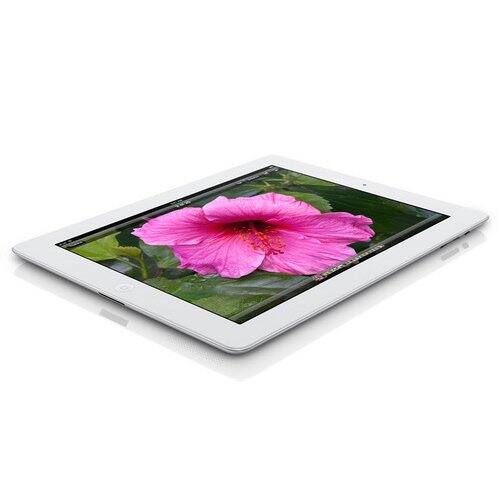 Left. Apple - iPad 4 A1458 (WiFi) 16GB w/ Pre-Installed Tempered Glass - White.