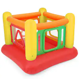 Costway - Inflatable Bounce House for Kids, Blow Up Jumping House with Transparent Side Walls - Multi-Color