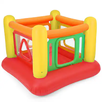 Front. Costway - Costway Inflatable Bounce House for Kids, Blow Up Jumping House with Transparent Side Walls - Multi-Color.