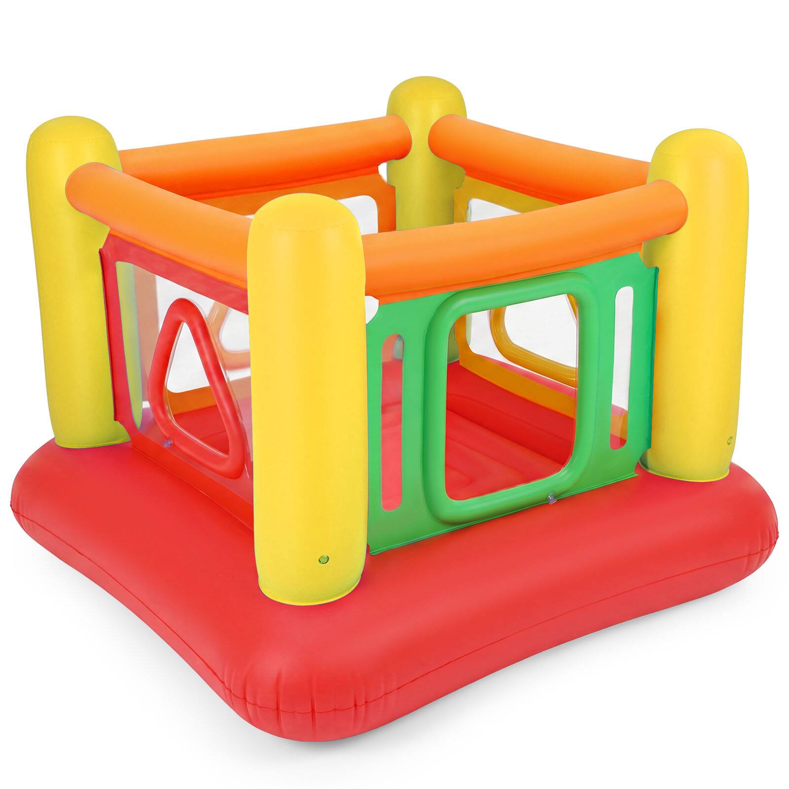 Front. Costway - Costway Inflatable Bounce House for Kids, Blow Up Jumping House with Transparent Side Walls - Multi-Color.
