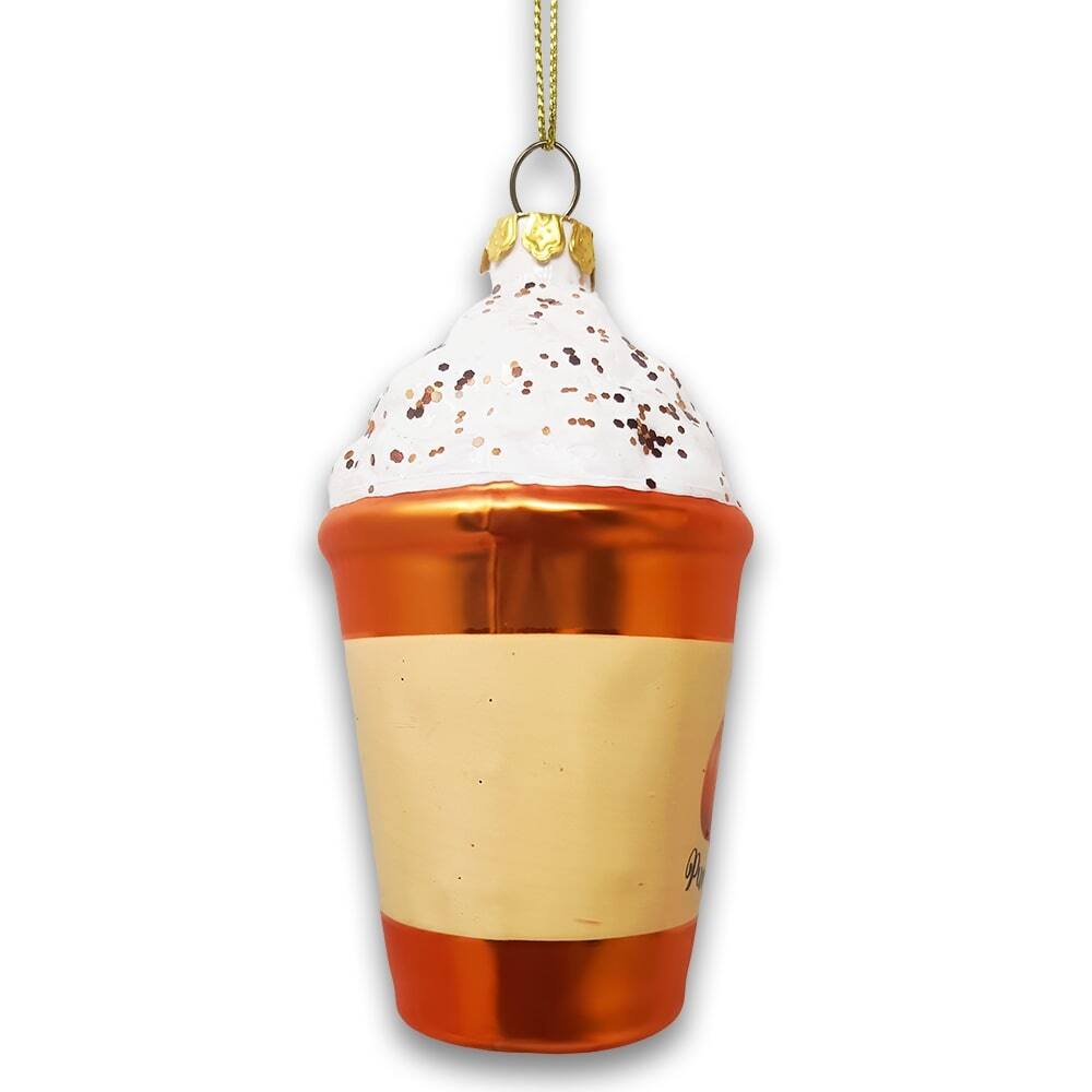 Left. OrnamentallyYou - Fall Inspired Pumpkin Spice Latte Glass Christmas Ornament Coffee Lovers Delight - Multi-colored.