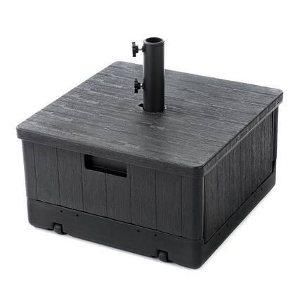 Front. Home Zone Living - HOME ZONE LIVING 220LB Offset Cantilever Roma 34in Square Umbrella Base w/ Wheels, Pre-Assembled.