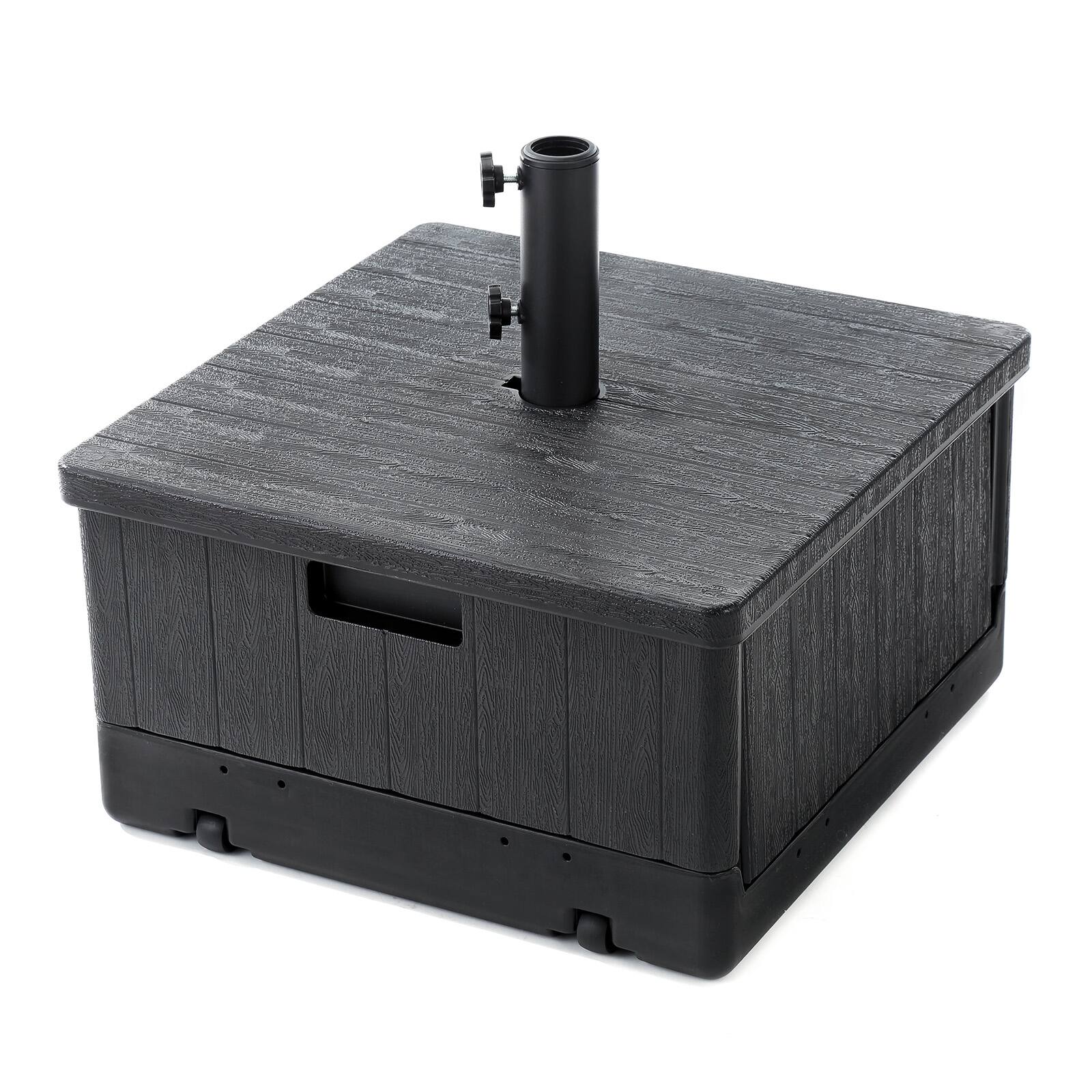 Home Zone Living - 220LB Offset Cantilever Roma 34in Square Umbrella Base w/ Wheels, Pre-Assembled