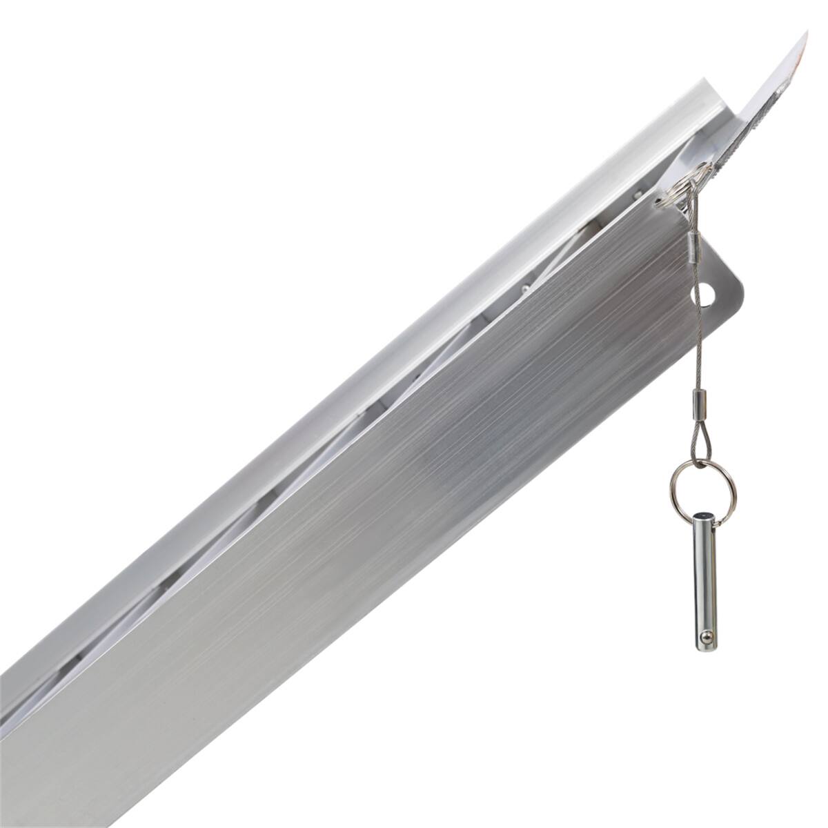 Alt View 1. HTUTWOO - Wheelchair Ramp 4ft - Foldable Threshold Ramp, 600 Pound Capacity, Non-Skid Surface, Two Separate Pieces for Home Steps - Silver.