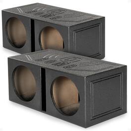 QPower - Q-POWER 15V Dual 15" Vented Port Subwoofer Sub Box w/ Bedliner Spray (2 Pack) - Black