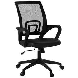 Hivvago - Modern Mid-Back Ergonomic Mesh Office Desk Chair with Armrest on Wheels - Black
