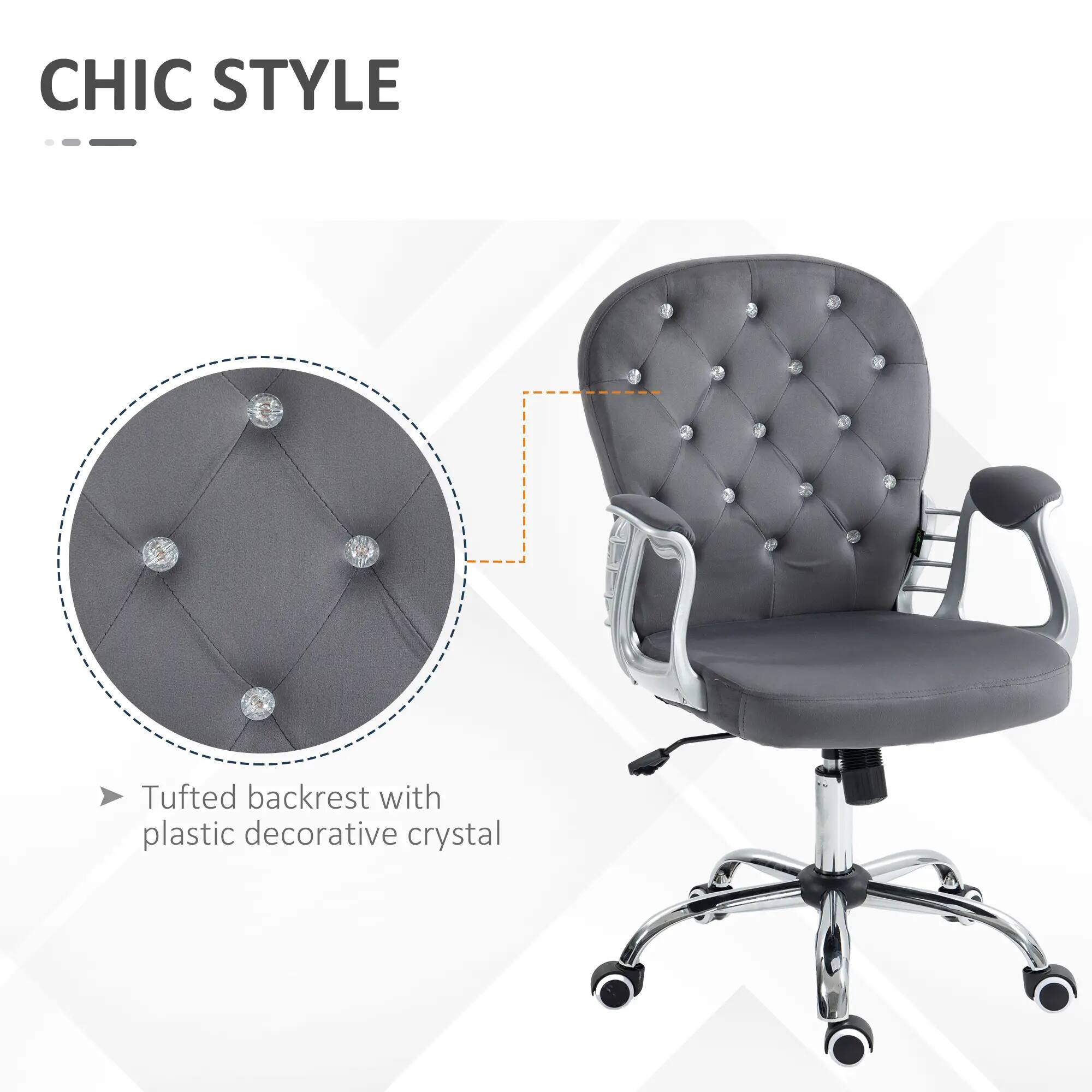 CHIC STYLE

Tufted backrest with plastic decorative crystal