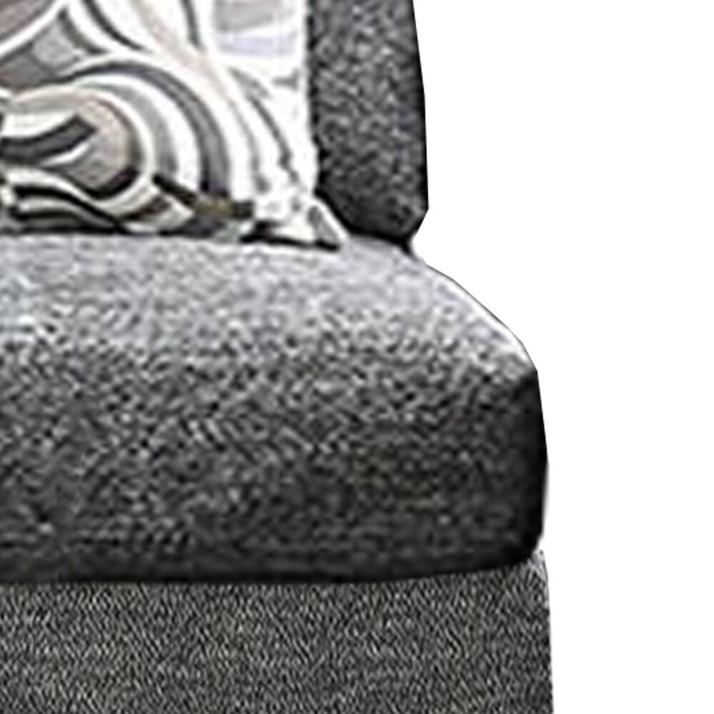 Alt View 2. Manhattan Lane - Chenille Fabric Upholstered Armless Chair with Pillow - Gray.