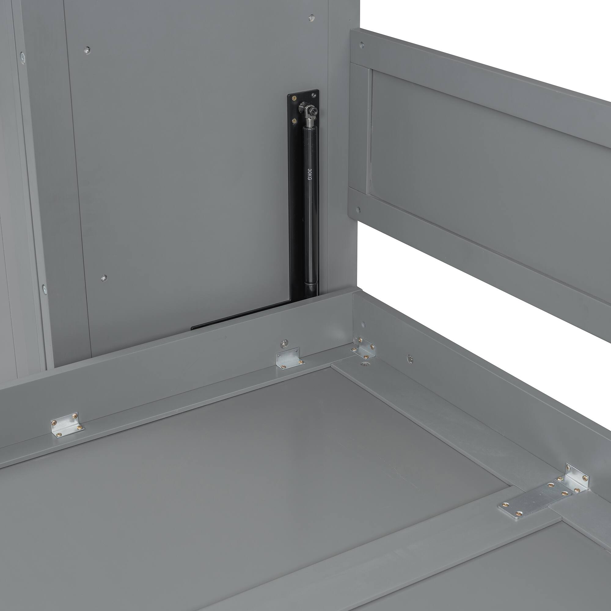 Alt View 4. Anysun - Queen Size Murphy Bed Wall Bed with Closet , Drawers and Shelves - Gray.