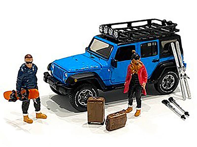 Alt View 1. American Diorama - "Winter Break" Diecast Set of 6 pieces (2 Figurines and 4 Accessories) for 1/64 Scale Models by American Diorama.