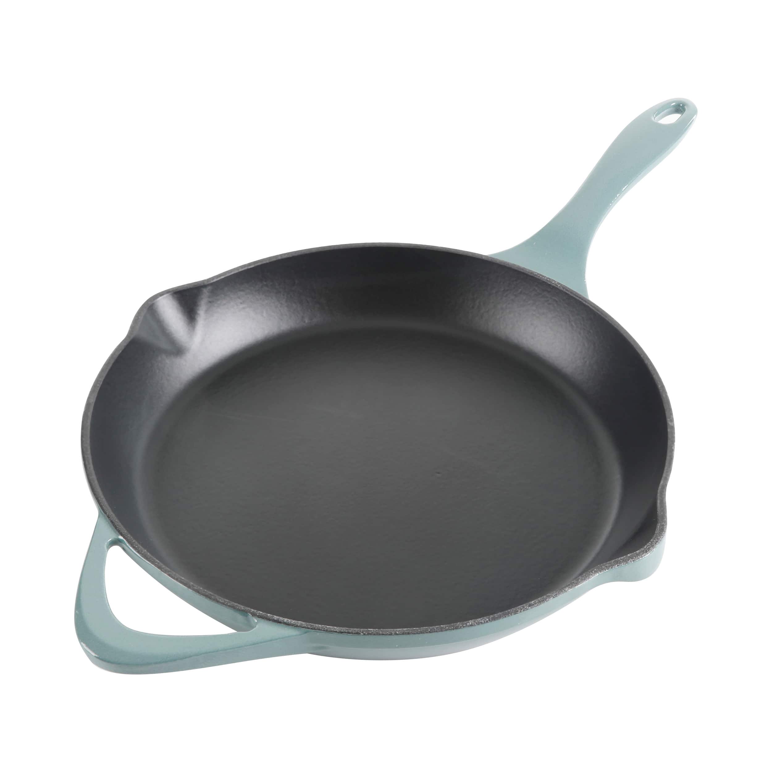 Gibson - Cravings By Chrissy Teigen 11 Inch Round Enameled Cast Iron Skillet in Ombre - Green