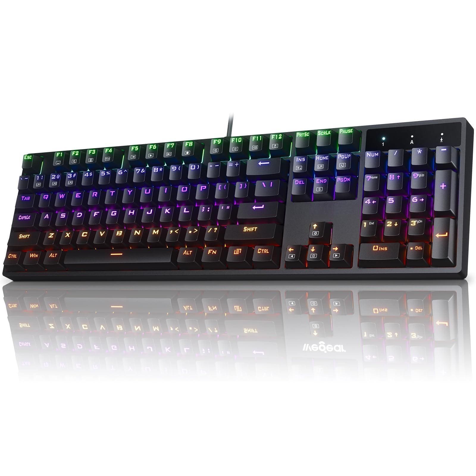 Live At Space - Rgb Mechanical Gaming Blue 104 Keys Full-size Light Up Key-board With 11 Backlit Modes Anti-ghosting Double-shot Abs - Default