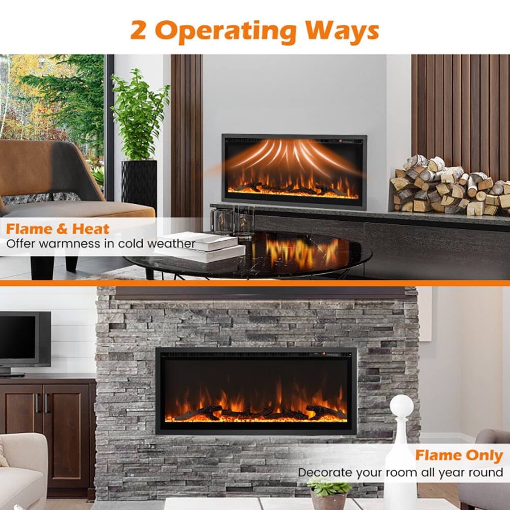 2 Operating Ways

Flame & Heat
Offer warmth in cold weather

Flame Only
Decorate your room all year round