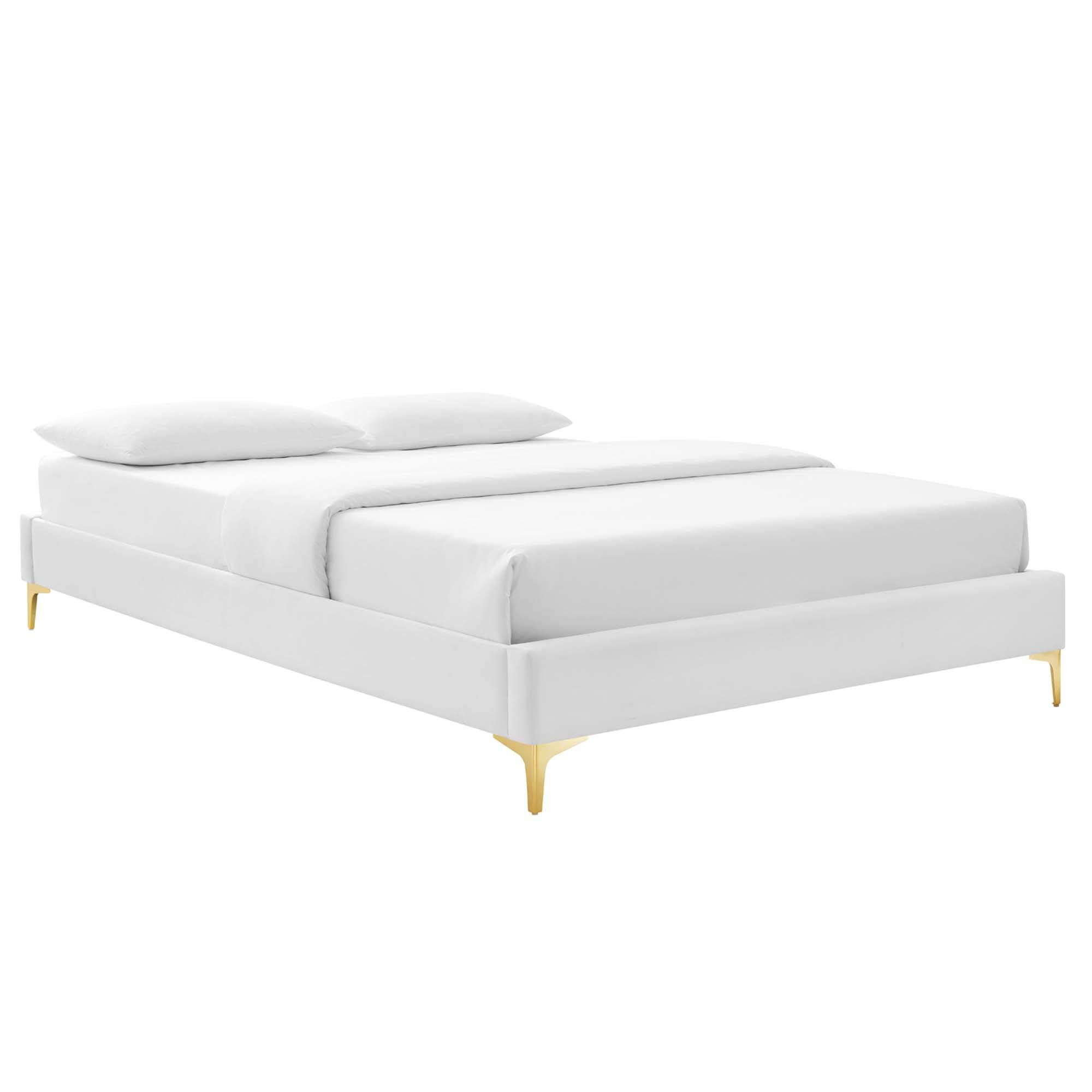 Alt View 2. Modway - Gwyneth Tufted Performance Velvet Full Platform Bed - White.