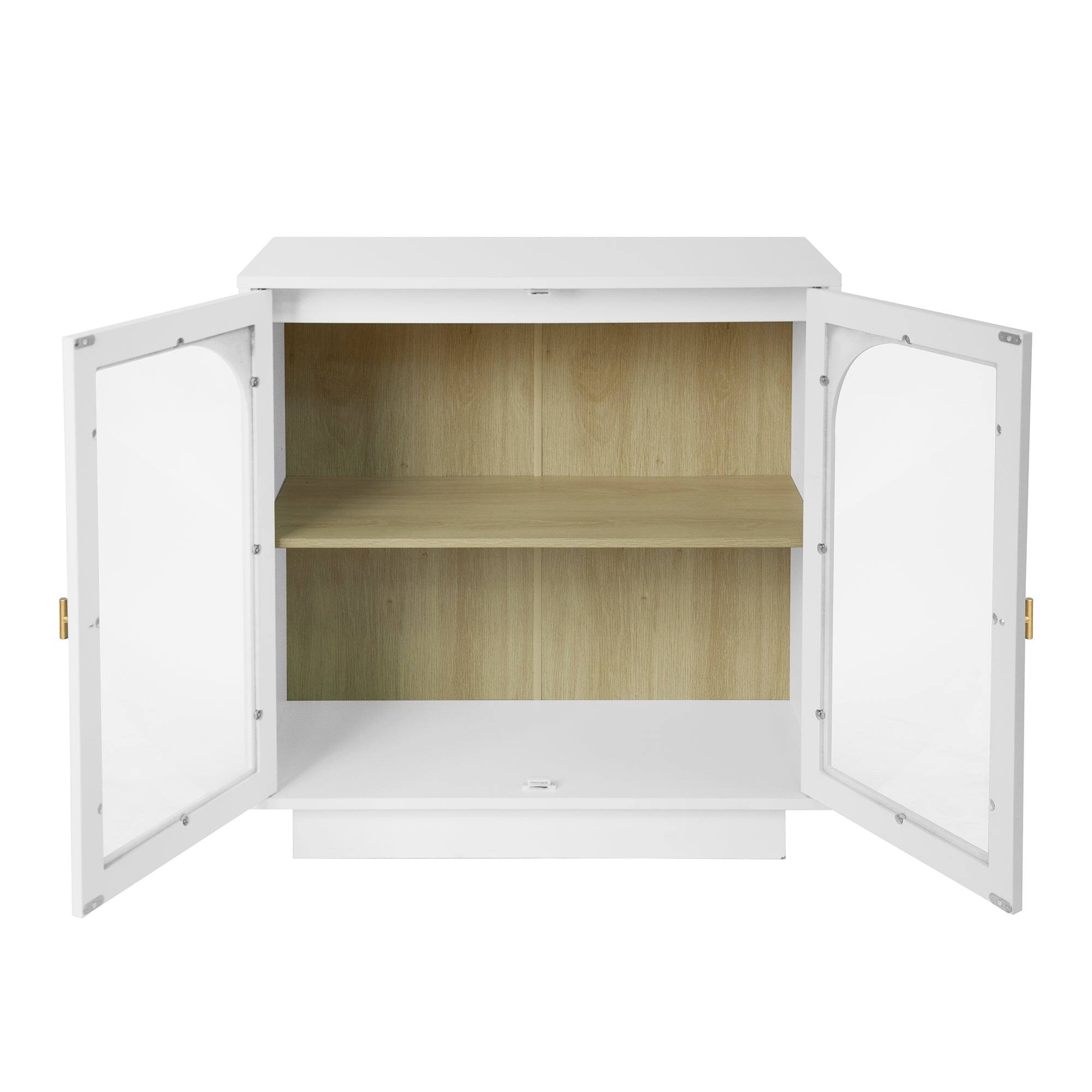 Alt View 5. Boyel Living - Storage Cabinet with Acrylic Door and Gold Metal Handle for Living Room or Dining Room - White.