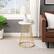 Alt View 11. Walker Edison - Modern Round Cage-Leg Side Table - Faux White Marble.