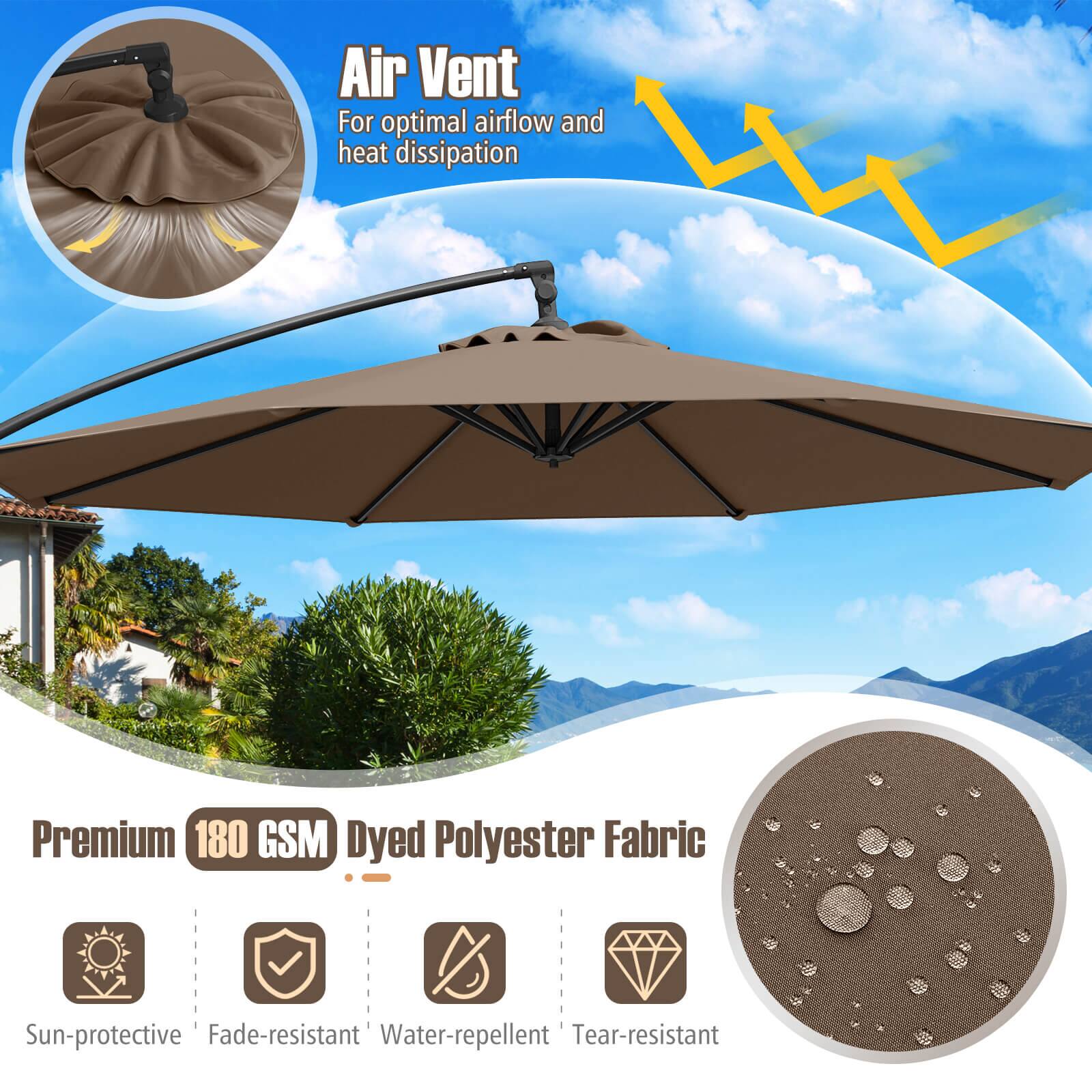 Air Vent For optimal airflow and heat dissipation Premium 180 GSM Dyed Polyester Fabric Sun-protective Fade-resistant Water-repellent Tear-resistant