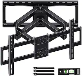 Dazzed Corner - Full Motion TV Wall Mount for 40‑90" TVs, Swivel Tilt Level TV Bracket, Max 600x400mm VESA - Black