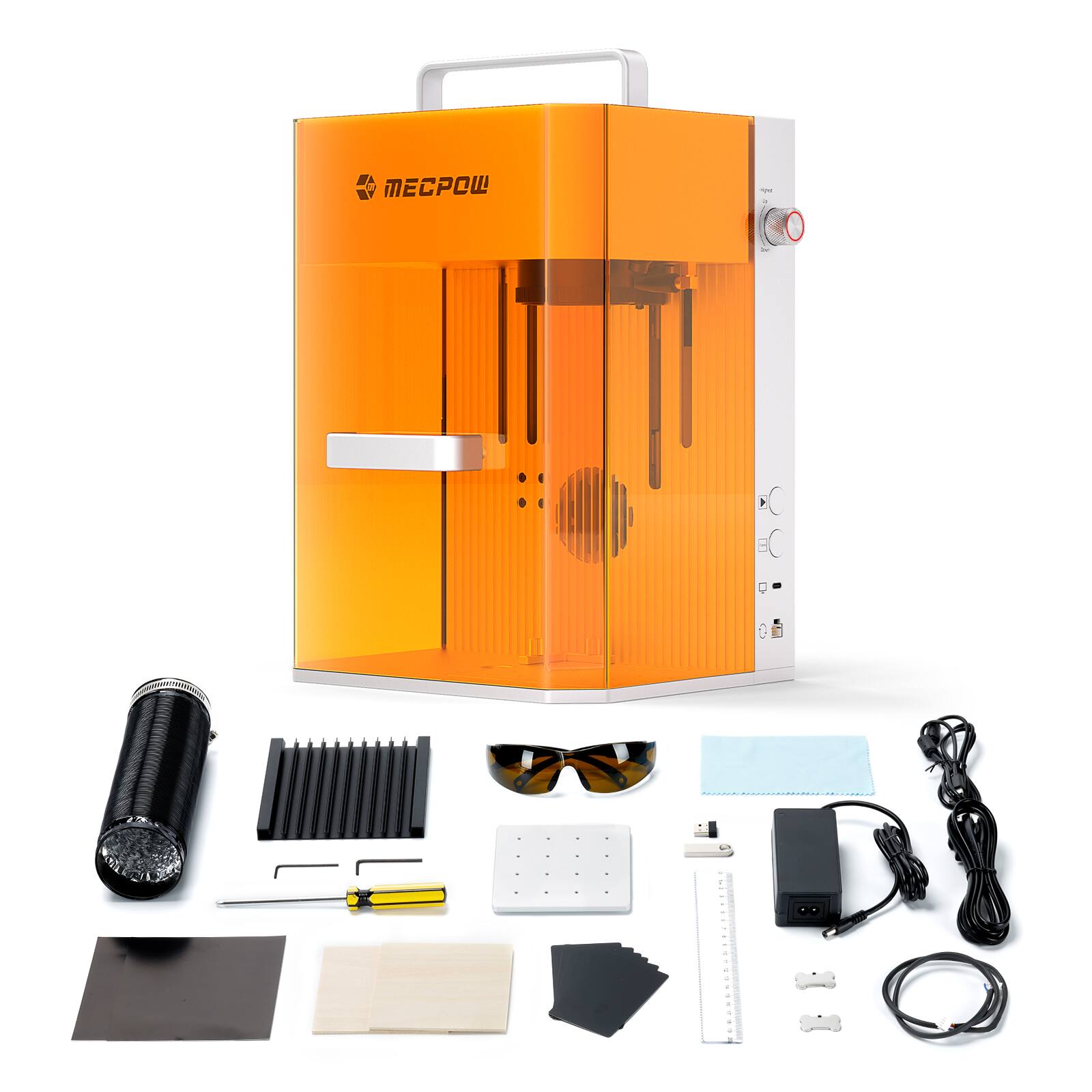 Alt View 1. Mecpow - X1 2-in-1 2W IR & 10W Diode Dual Laser Engraver & P50 Fume Extractor, 5000mm/s Ultra Fast Machine for Metal, Wood, etc..