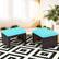 Alt View 1. Costway - 2PCS Patio Rattan Ottoman Cushioned Seat Foot Rest Furniture - Turquoise + Mix brown.