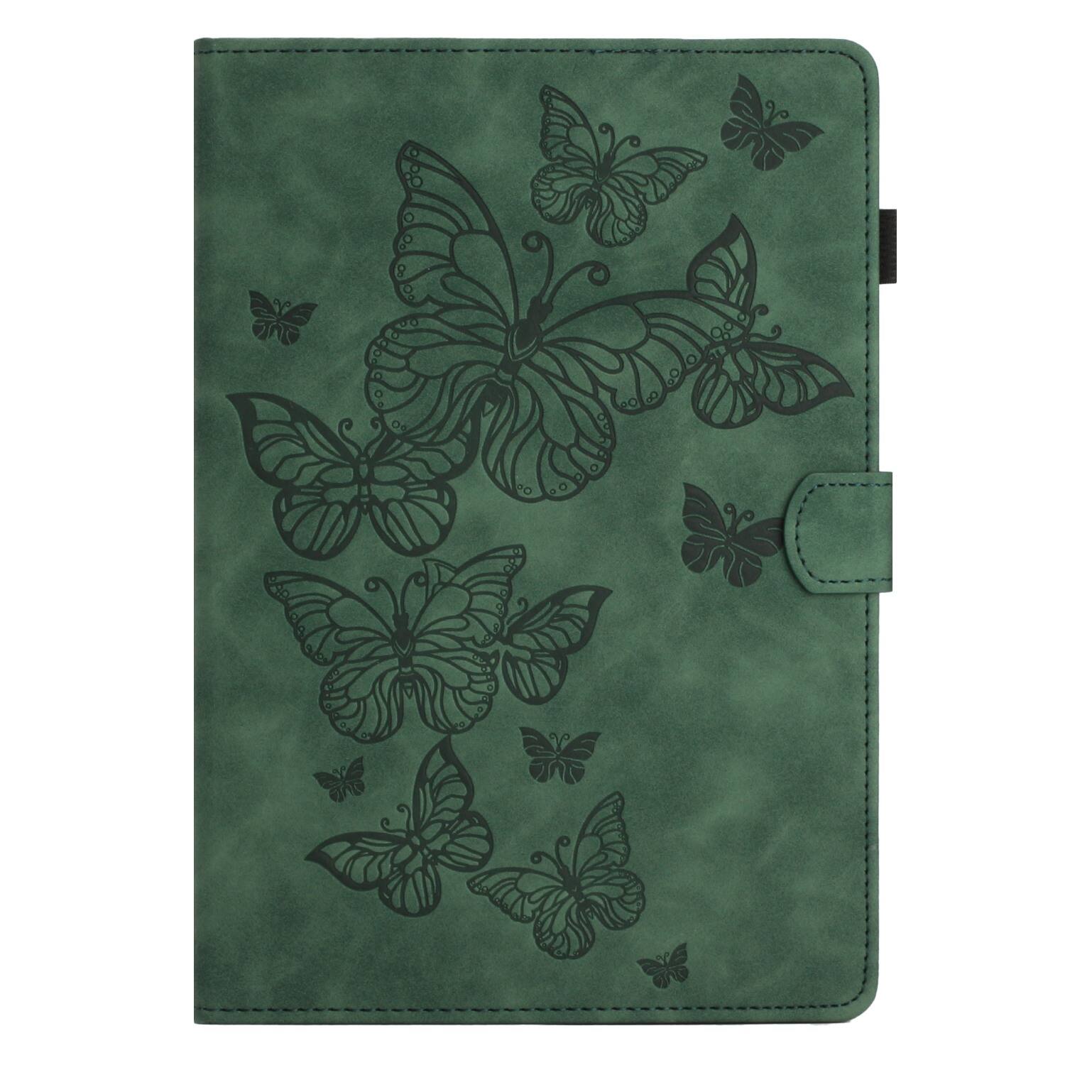 Alt View 2. Dteck - Case for Apple iPad (A16) 11" 2025 and iPad 10th Gen 10.9" 2022,Butterfly Embossed PU Leather Card Slot Stand Flip Cover - Green.