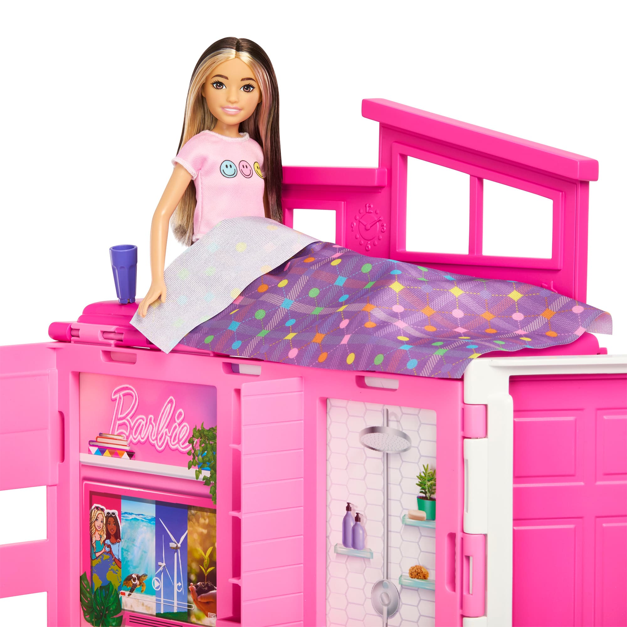 Alt View 15. Barbie - Barbie - Getaway House Playset with 11.5" Doll - Pink/White.
