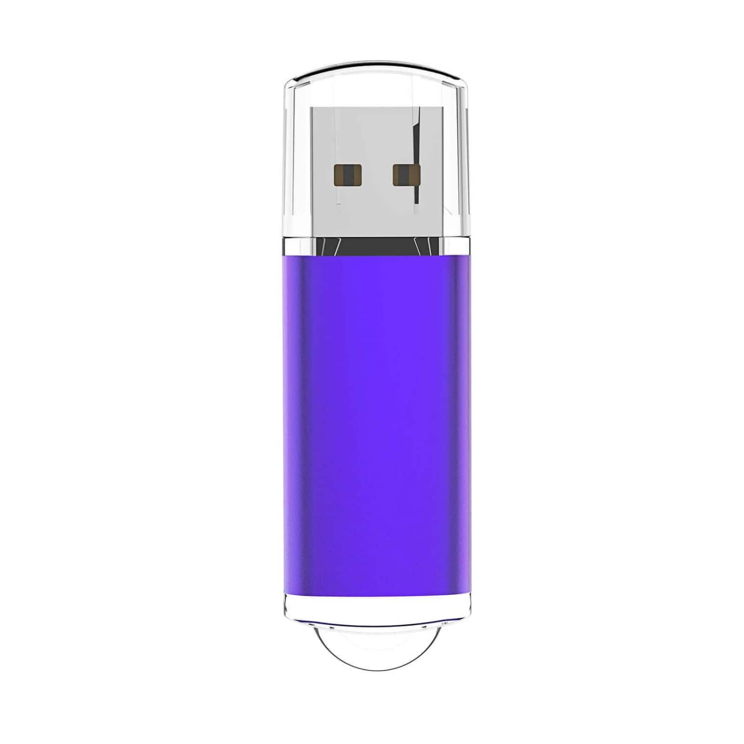 Stock Preferred - 10-Pack 16GB USB 2.0 Metal Flash Drives – Rectangle - Purple