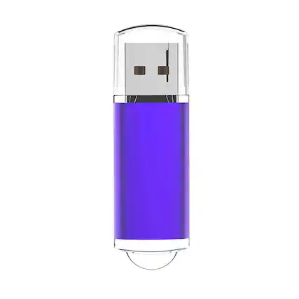 Front. Stock Preferred - 10-Pack 16GB USB 2.0 Metal Flash Drives – Purple Rectangle - Purple.